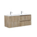 Indulge | Kelsa 1200 Double Fluted White Oak Wall Hung Vanity - Acqua Bathrooms