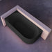 Kelsa Fluted 1500mm Matte Black Corner Fit Designer Round Freestanding Bath - Acqua Bathrooms