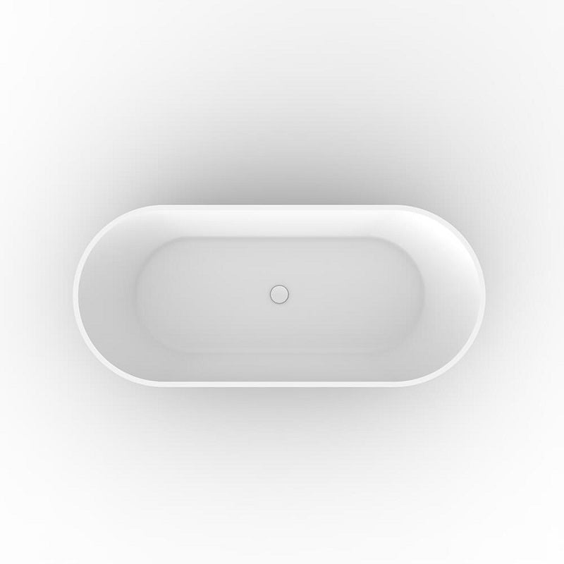 Oasis 1700mm Fluted Matte White Freestanding Bath Tub - Acqua Bathrooms