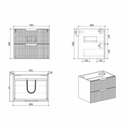 Kelsa 600 Fluted White Oak Wall Hung Vanity - Acqua Bathrooms
