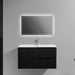 Indulge | Kelsa 900 Fluted Matte Black Wall Hung Vanity - Acqua Bathrooms