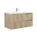 Indulge | Kelsa 900 Fluted White Oak Wall Hung Vanity - Acqua Bathrooms