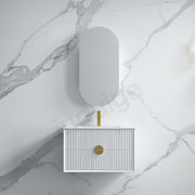 Infinity | Kingo 750 Matte White Fluted Wall Hung Vanity - Acqua Bathrooms