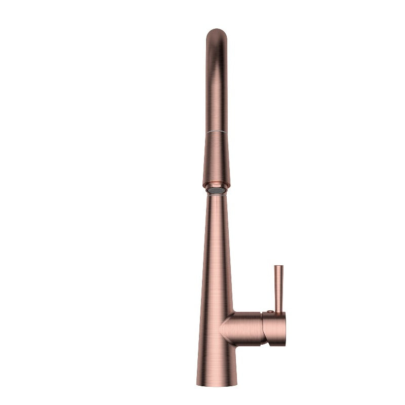 Kasper Champagne Round Pull-Out Kitchen Mixer - Acqua Bathrooms