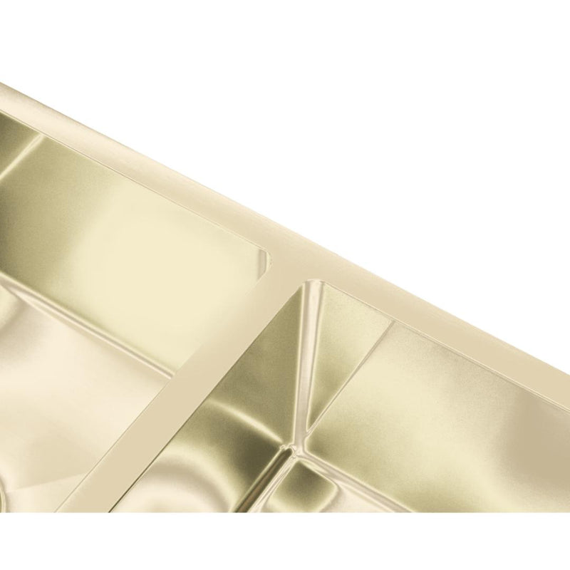 Brushed Light Gold 760 x 450 x 220mm Nano Glazed Double Bowl Sink