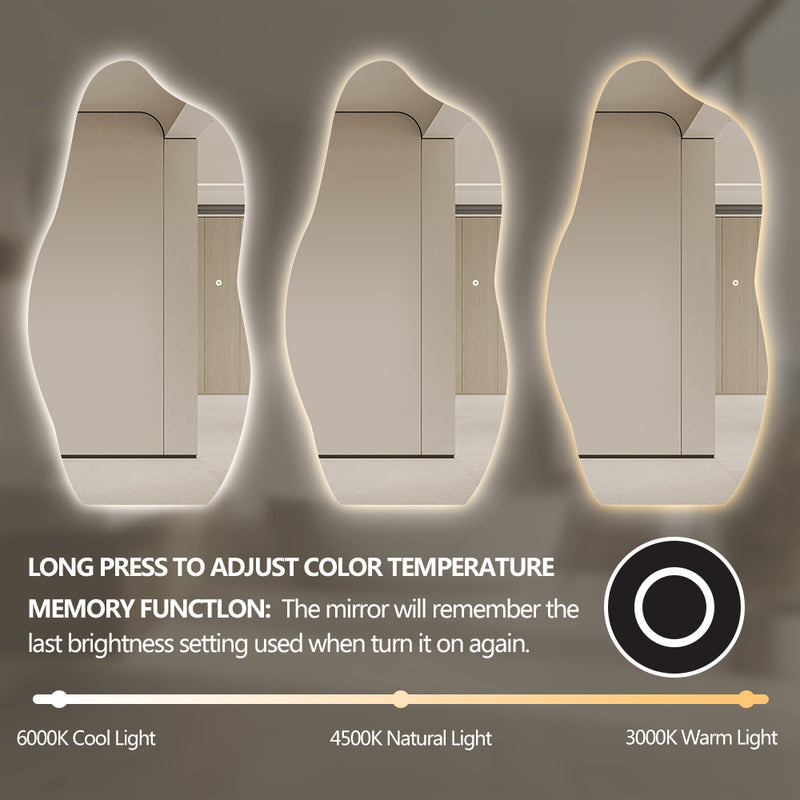 Liora Asymmetrical 1000 x 2000 LED Mirror - Three Light Temperatures - Image 4
