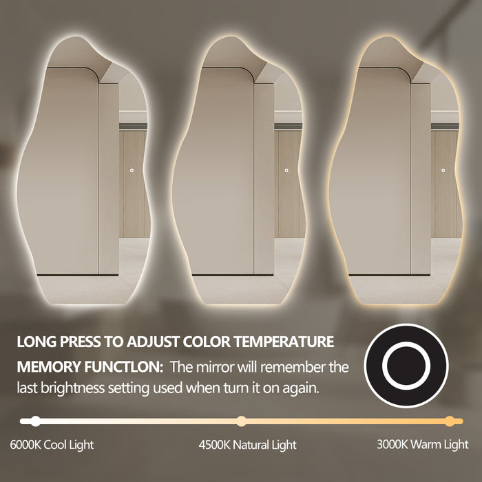 Liora Asymmetrical 1000 x 2000 LED Mirror - Three Light Temperatures - Image 4