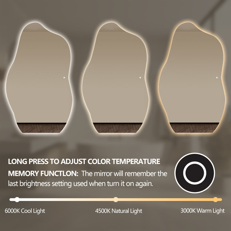 Liora Asymmetrical 1200 x 2000 LED Mirror - Three Light Temperatures - Image 5