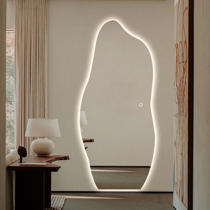 Liora Asymmetrical 800 x 1800 Touchless LED Mirror - Three Light Temperatures