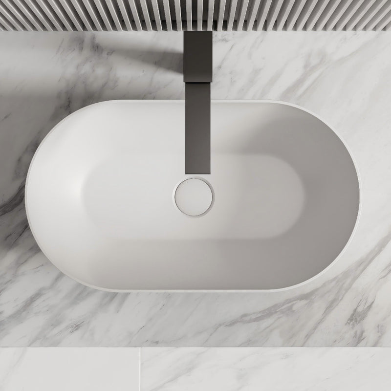 Luma 560mm Solid Surface Stone Oval Above Counter Basin