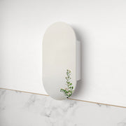 Luna Matte White Oval Pill Shaving Cabinet - Acqua Bathrooms
