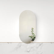 Luna Light Walnut Oval Pill Shaving Cabinet - Acqua Bathrooms