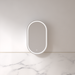 Luna LED 600 x 1000 Matte White Oval Pill Shaving Cabinet - Acqua Bathrooms