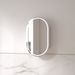 Luna LED 600 x 1000 Matte White Oval Pill Shaving Cabinet - Acqua Bathrooms