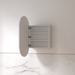 Luna 600 x 1000 Matte White Oval Pill Shaving Cabinet - Acqua Bathrooms