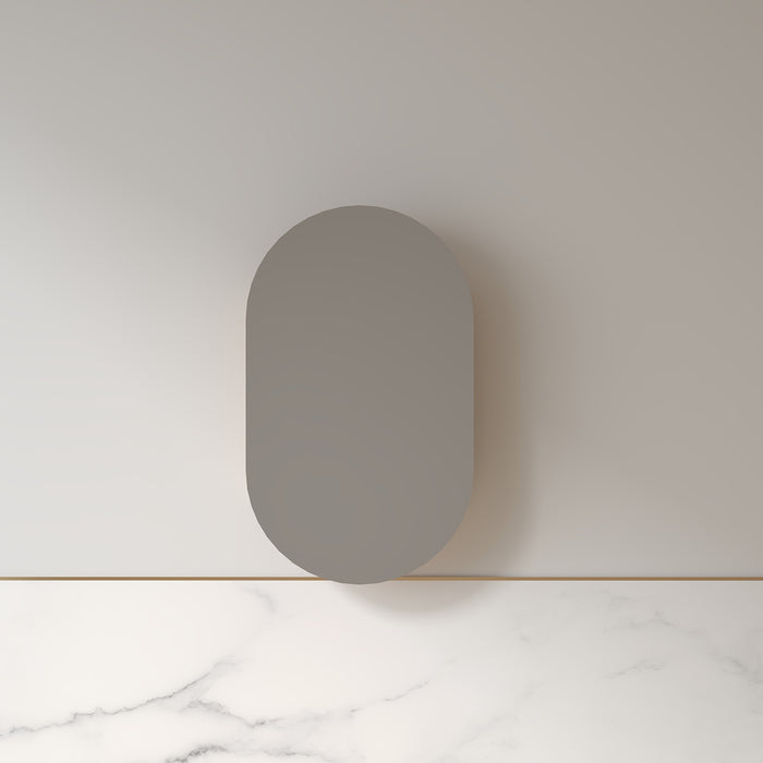 Luna 600 x 1000 Light Walnut Oval Pill Shaving Cabinet