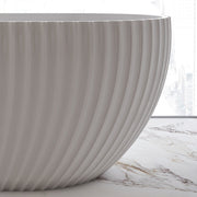 Luna Fluted 1500mm Matte White Designer Oval Freestanding Bath - Acqua Bathrooms