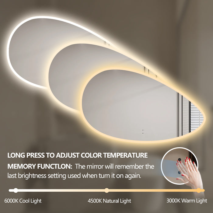 Lunara Touchless 1300 x 700 Asymmetrical LED Mirror - Three Light Temperatures