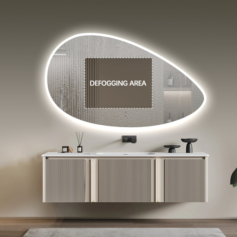Lunara Touchless 1000 x 600 Asymmetrical LED Mirror - Three Light Temperatures