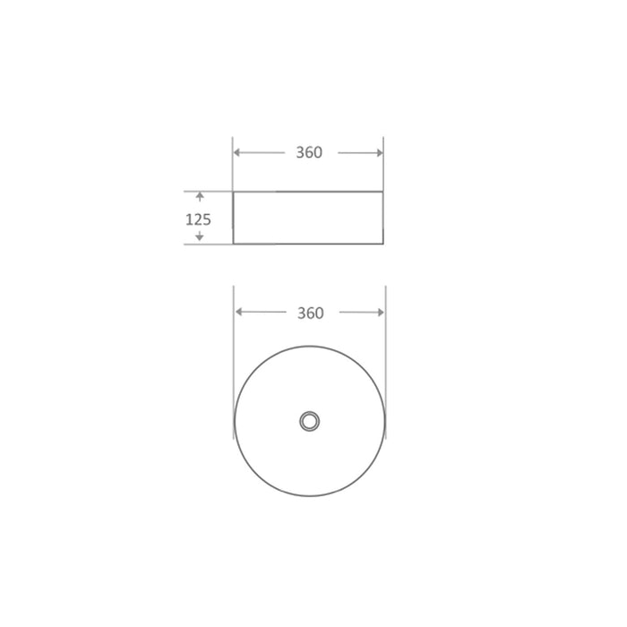 Luno 360mm Round Matte White Above Counter Basin