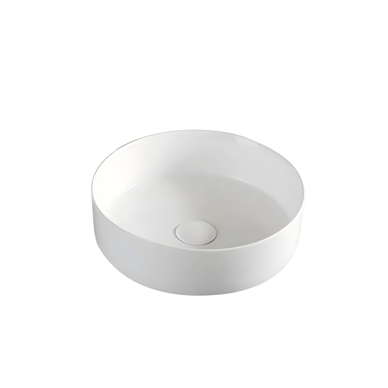 Luno 360mm Round Gloss White Above Counter Basin