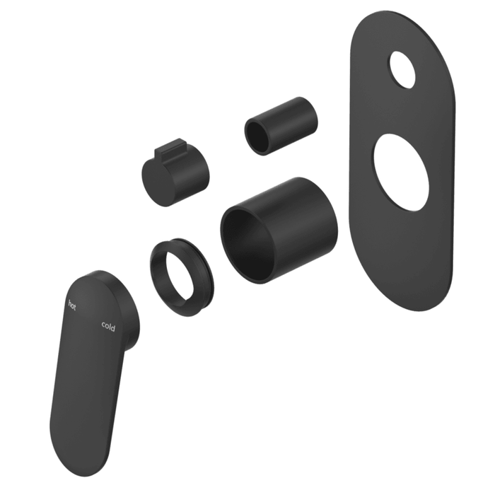 Lantra Matte Black Shower Mixer Diverter - 1P - Trim Kit Only - Acqua Bathrooms