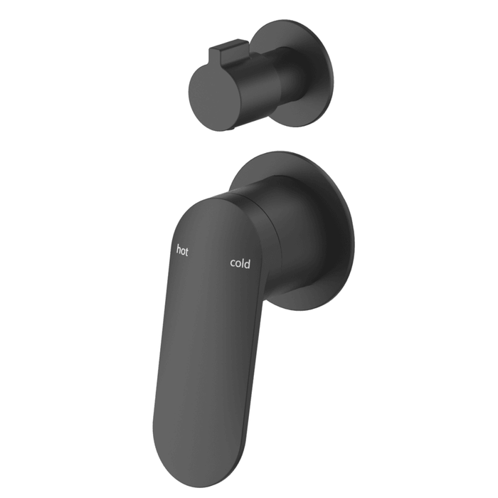 Lantra Matte Black Shower Mixer Diverter - 2P - Trim Kit Only - Acqua Bathrooms