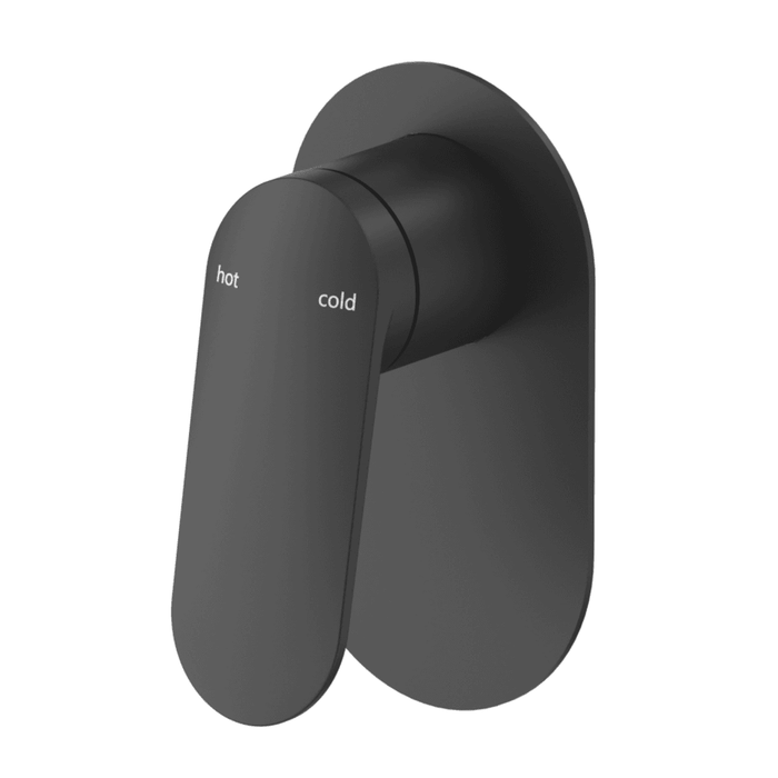 Lantra Matte Black Shower Mixer - Oval Plate - Trim Kit Only - Acqua Bathrooms