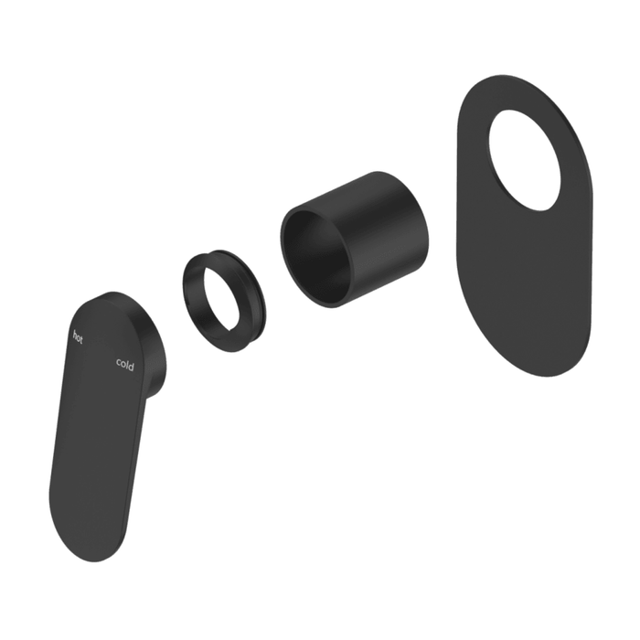 Lantra Matte Black Shower Mixer - Oval Plate - Trim Kit Only - Acqua Bathrooms