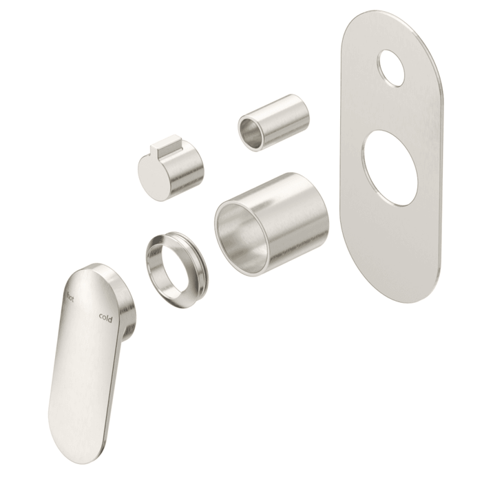 Lantra Brushed Nickel Shower Mixer Diverter - 1P - Trim Kit Only - Acqua Bathrooms