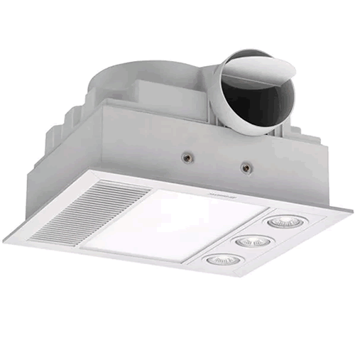 Martec Linear Mini 3-In-1 Bathroom Heater with 3 Heat Lamps, Exhaust Fan and Led Light - MBHM1000W