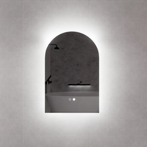 Arched Frameless 600 x 900mm Back Lit LED Mirror - Three Light Temperatures - Acqua Bathrooms