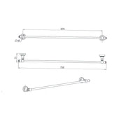 Bordeaux/Montpellier 750mm Traditional Single Towel Rail - Acqua Bathrooms