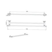 Bordeaux/Montpellier 750mm Traditional Double Towel Rail - Acqua Bathrooms