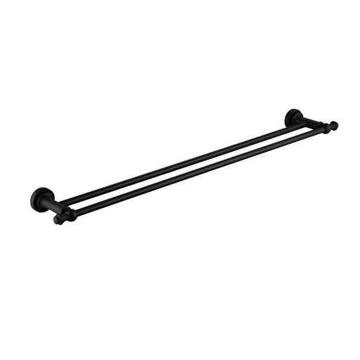 Bordeaux/Montpellier 750mm Matte Black Traditional Double Towel Rail - Acqua Bathrooms
