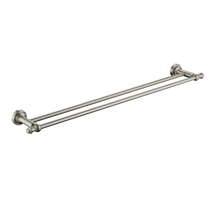 Bordeaux/Montpellier 750mm Brushed Nickel Traditional Double Towel Rail - Acqua Bathrooms