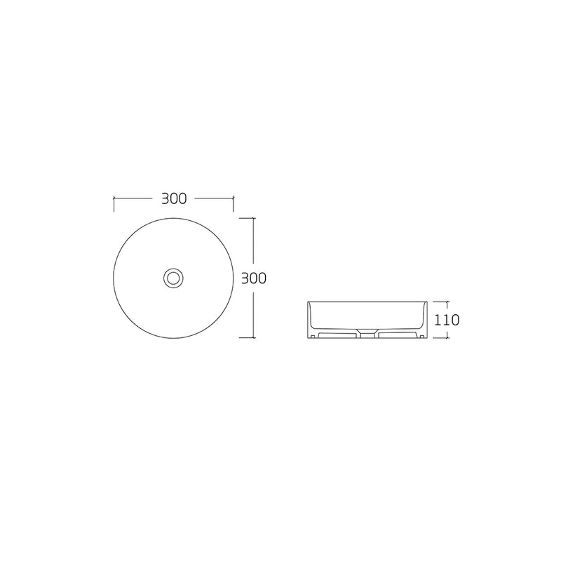 Mila 300 Gloss White Round Above Counter Basin