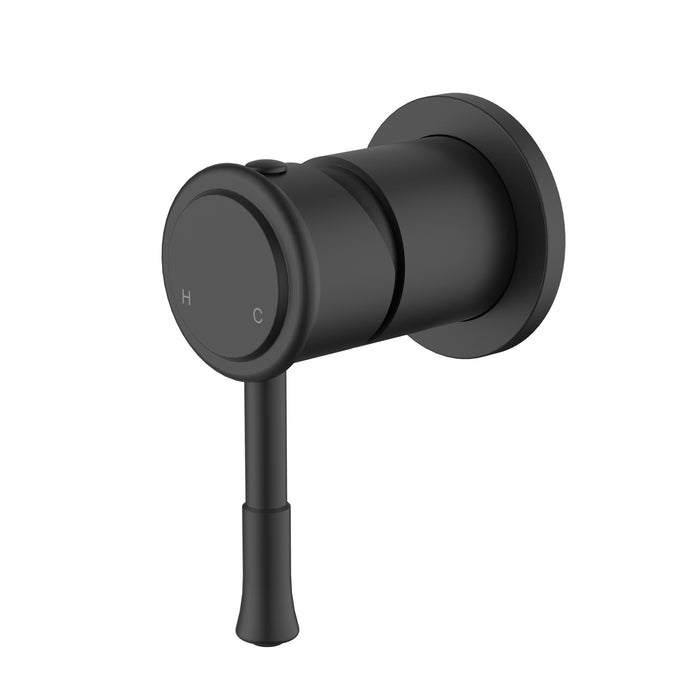 Montpellier Matte Black Wall Mixer - Round Back Plate