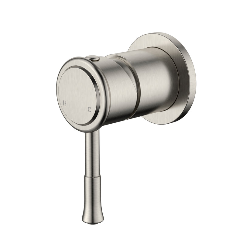 Montpellier Warm Brushed Nickel Wall Mixer - Round Back Plate