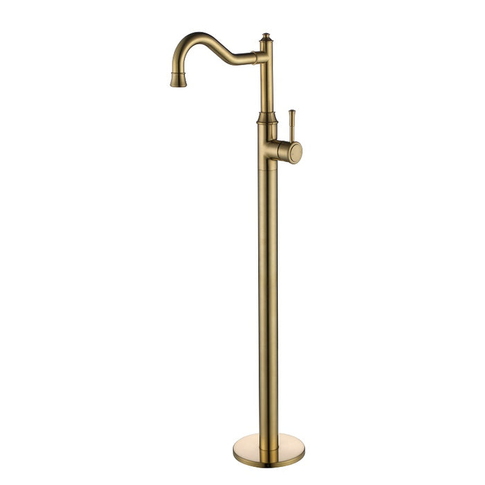 Montpellier Traditional Brushed Bronze Freestanding Bath Spout With Mixer - Acqua Bathrooms