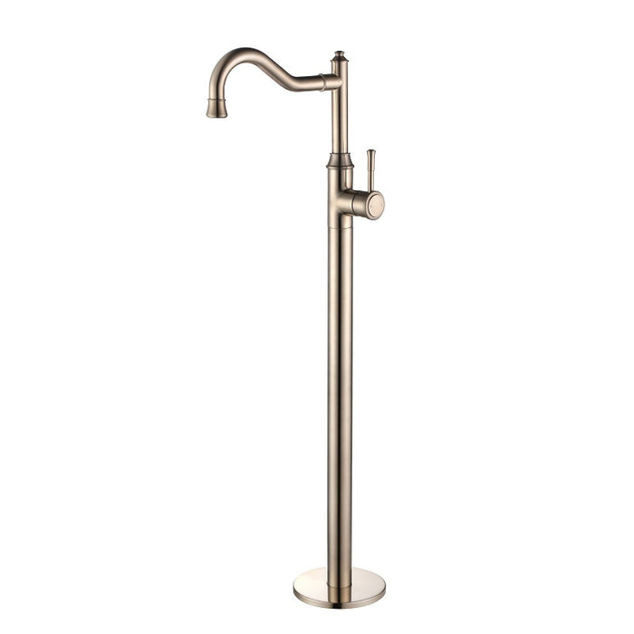 Montpellier Traditional Brushed Nickel Freestanding Bath Spout With Mixer - Acqua Bathrooms