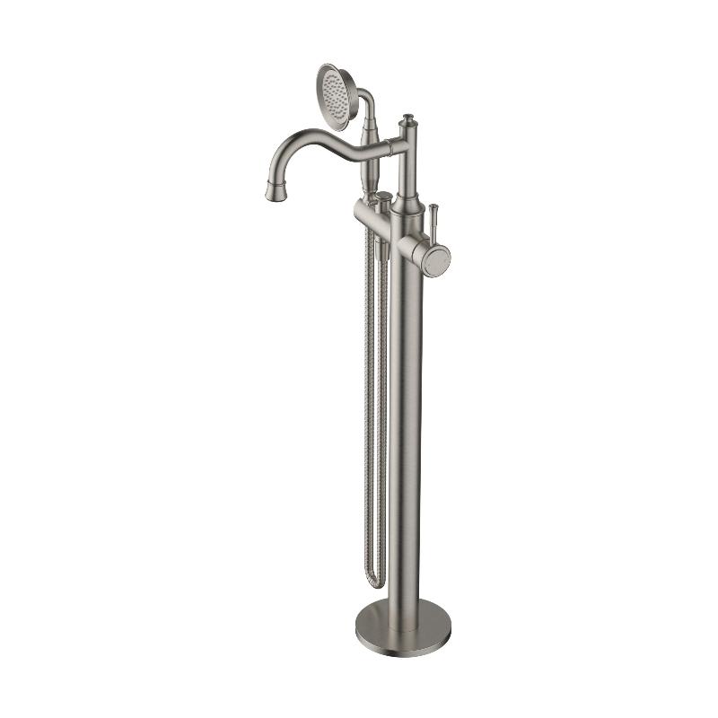 Montpellier Warm Brushed Nickel Traditional Freestanding Multifunction Bath Spout - Acqua Bathrooms