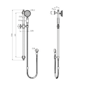 Montpellier Brushed Bronze Traditional Shower Rail Set - Acqua Bathrooms