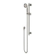Montpellier Warm Brushed Nickel Traditional Shower Rail Set - Acqua Bathrooms