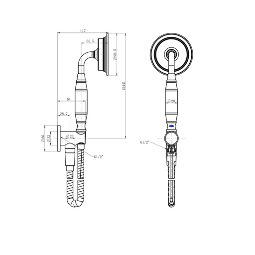 Montpellier Brushed Bronze Traditional Hand Held Shower Set - Acqua Bathrooms