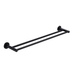 Mica Matte Black Double Towel Rail - 600mm - Acqua Bathrooms