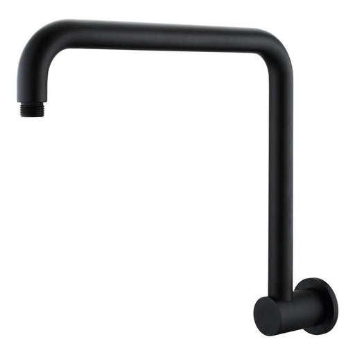 Mica Matte Black Gooseneck Shower Arm - Acqua Bathrooms