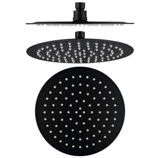Mica Matte Black Shower Head - 250mm - Acqua Bathrooms