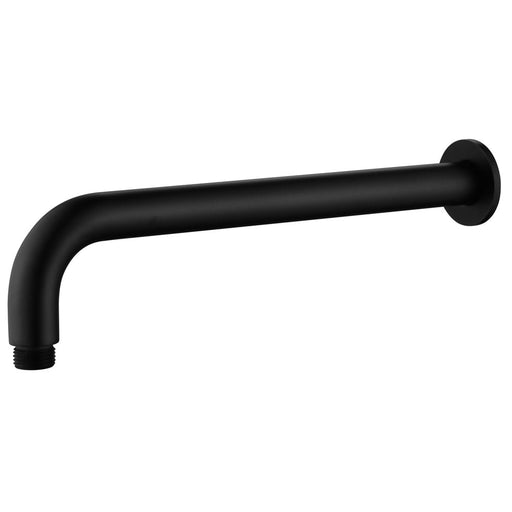 Mica Matte Black Wall Shower Arm - 450mm - Curved - Acqua Bathrooms