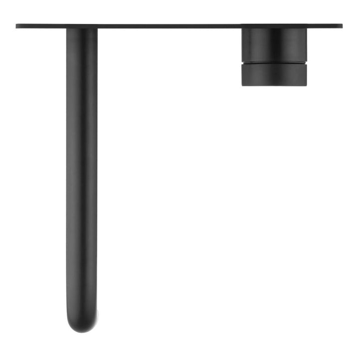 Mica Matte Black Wall-Spout Combo - Curved Spout - 1P - Trim Kit Only - Acqua Bathrooms